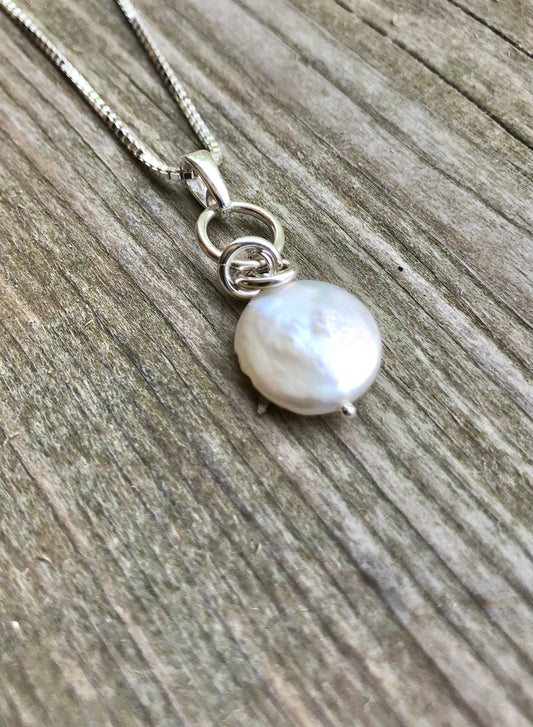 Freshwater Pearl Coin Necklace