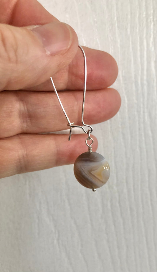 Botswana Agate and Sterling Silver Earrings