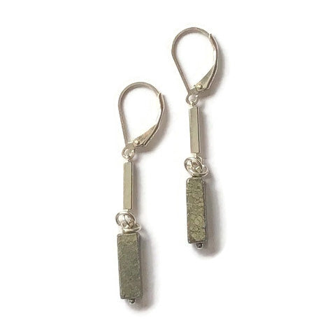 Pyrite and Sterling Silver Earrings