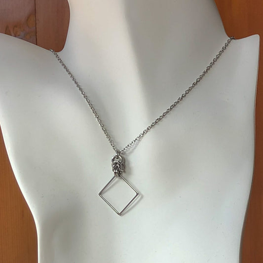 Stainless Steel Square  Necklace