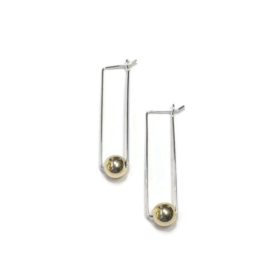 Rectangular Hoops with 14k Gold Fill Beads
