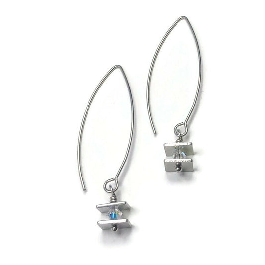 Stainless Steel Cube Earrings