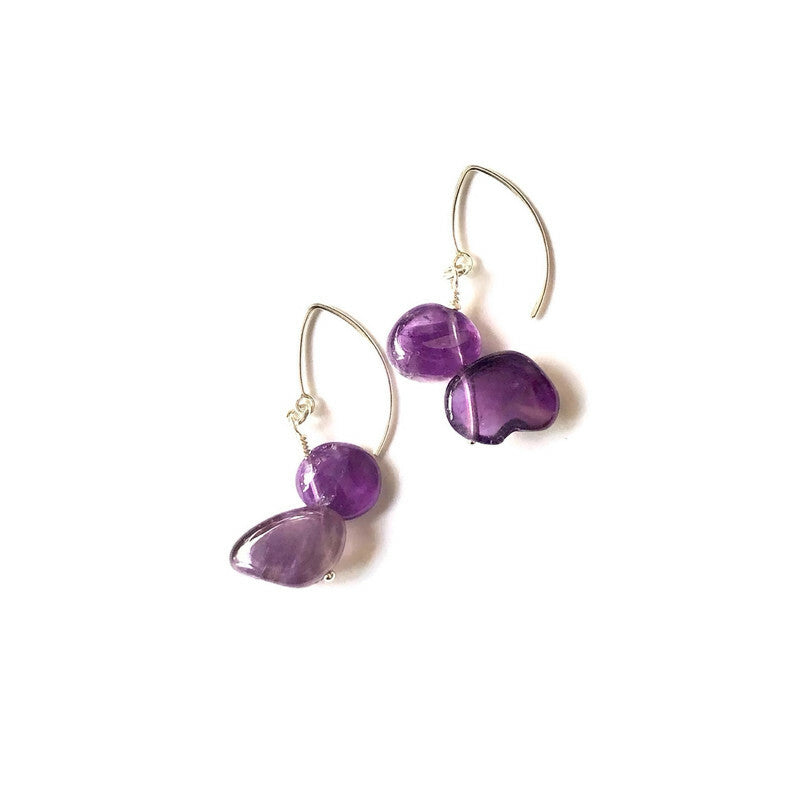 Amethyst Asymetrical Earrings