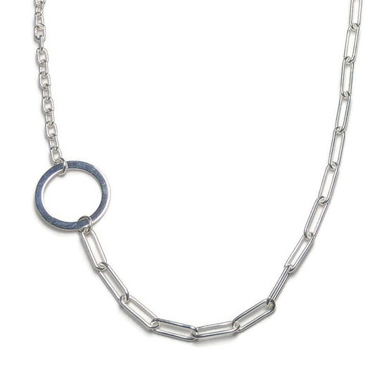 Offset Sterling Paperclip Necklace