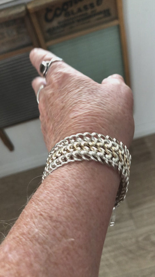 Silver and 14k Gold Fill Lace Bracelet