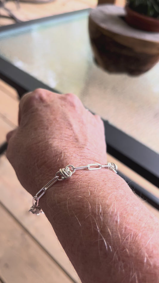 Paperclip and Chainmail Sterling Bracelet