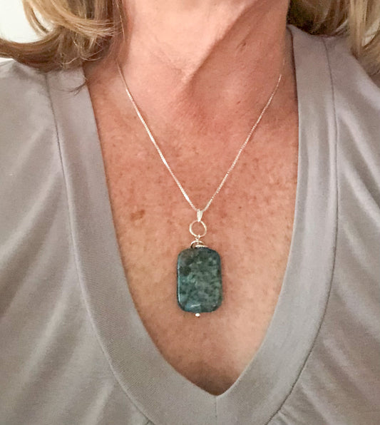 Blue Lagoon Quartz Pendant Necklace